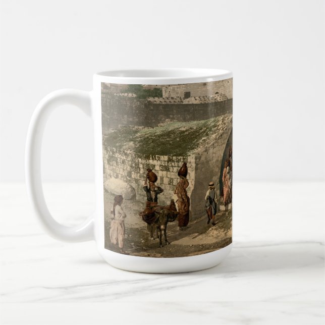 Caneca De Café Cena da Bíblia do Poço de Maria (Esquerda)