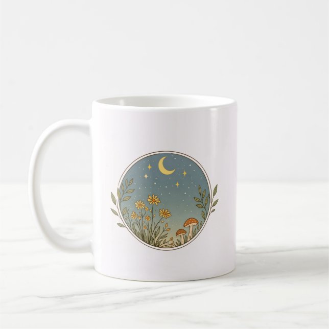 Caneca De Café Cena da Flor Silvestre Celestial (Esquerda)