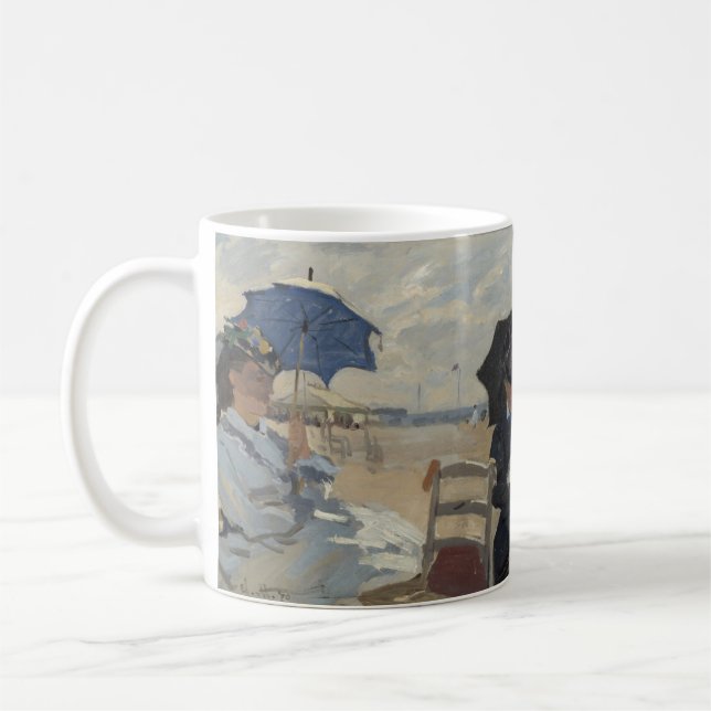 Caneca De Café Cena da praia de Claude Monet (Esquerda)