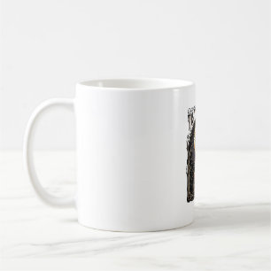 Caneca De Café Cena da Temporada Vintage de Halloween com Gato e