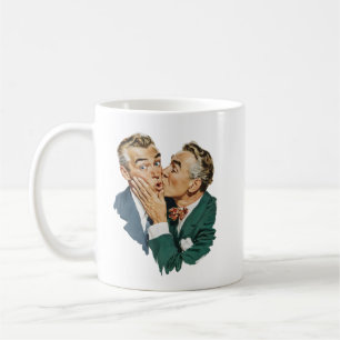 Caneca De Café Cena de Beijo Surpresa com Humor Antigo