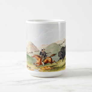 Caneca De Café Cena de caça de Bison 1845