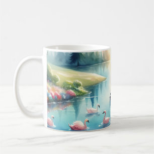 Caneca De Café Cena de Fantasia da Terra Arco-Íris Caprichosa