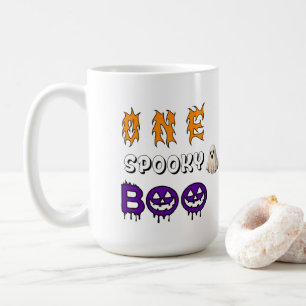 Caneca De Café Cena de Fantasma Boo Assustador para Diversão no H