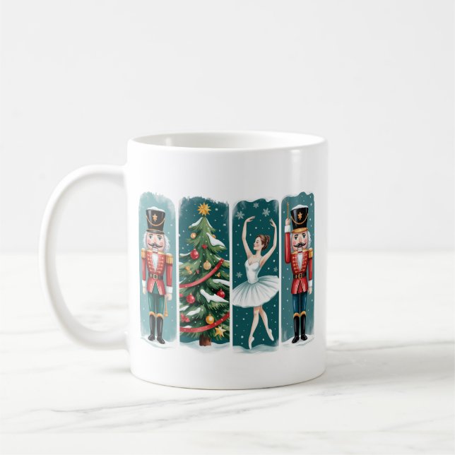 Caneca De Café Cena de Férias do Ballet de Natal do Nutcracker (Esquerda)