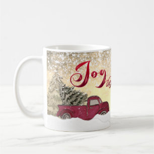 Caneca De Café Cena de inverno Cena vermelha do caminhão Joy Holi