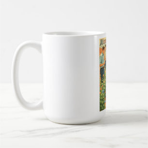 Caneca De Café Cena de Jardim Futurista Vintage em Marte