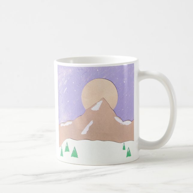 Caneca De Café Cena de Montanha Snowy (Direita)