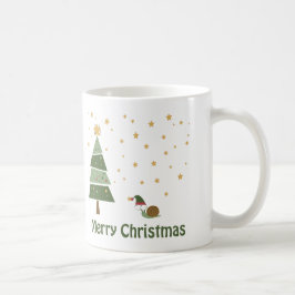 Caneca De Café Cena de Natal de Caracol Elfo