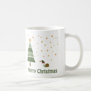 Caneca De Café Cena de Natal de Caracol Elfo