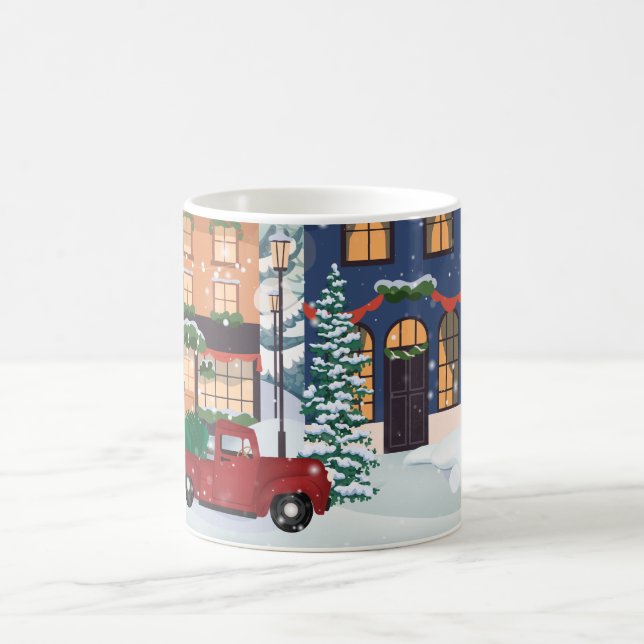 Caneca De Café Cena de natal de inverno (Centro)