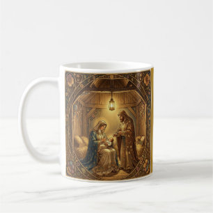Caneca De Café Cena de Natal em Art Nouveau