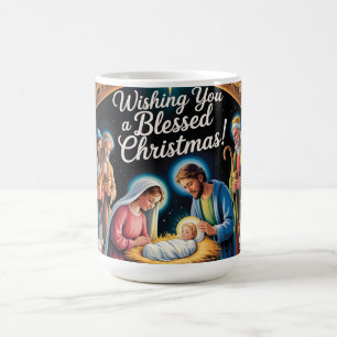 Caneca De Café Cena de Natal Saudação de Natal