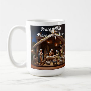 Caneca De Café Cena de Natividade Espiritual da Religião de Natal