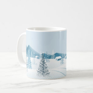 Caneca De Café Cena de Neve de Natal