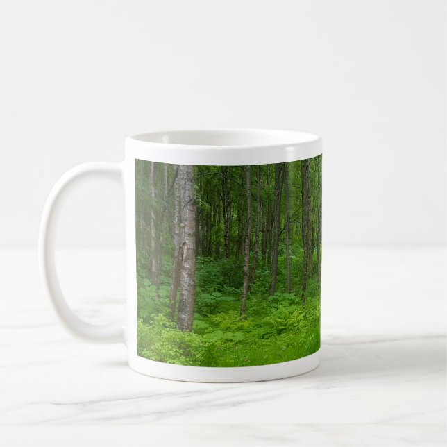 Caneca De Café Cena de Paisagem de Floresta Verde Exuberante (Esquerda)