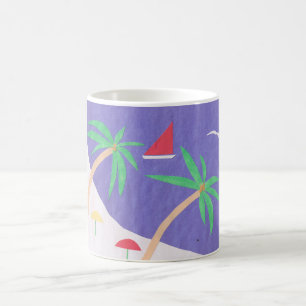 Caneca De Café Cena de praia