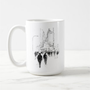 Caneca De Café Cena de Rua abstrato Busy