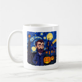 Caneca De Café Cena de Van Gogh Haunted - Halloween Gótico Starry