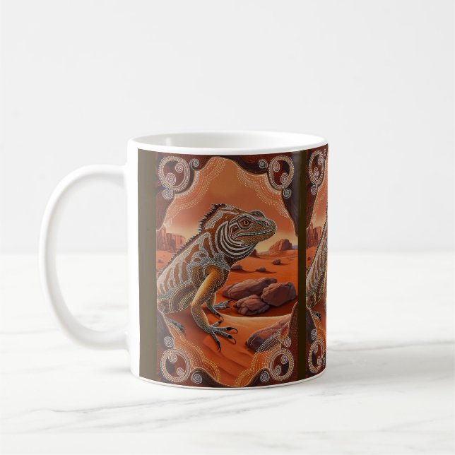 Caneca De Café Cena de Vida Selvagem australiana Iguana Lizard (Esquerda)