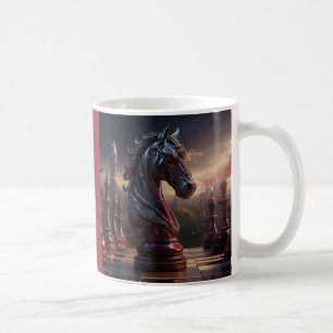 Caneca De Café Cena de Xadrez de Fantasia - Cavalo