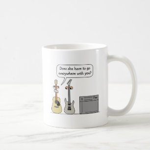 Caneca De Café Cena dos desenhos animados da roda da guitarra