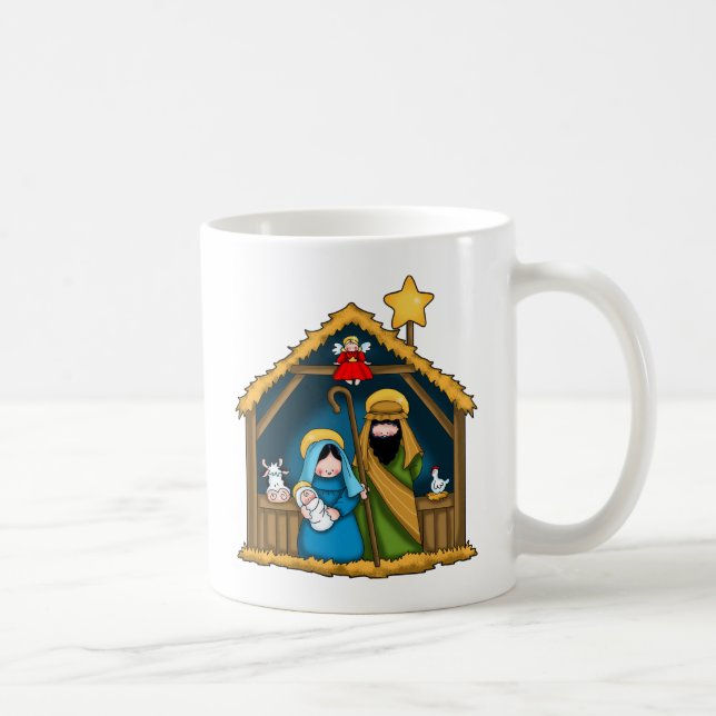 Caneca De Café Cena Estável da Natividade (Direita)