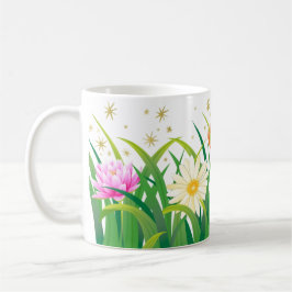 Caneca De Café cena floral-de-jardim encantado
