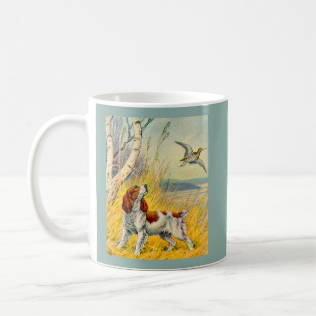 Caneca De Café cena florestal com cachorro e pássaro (Esquerda)