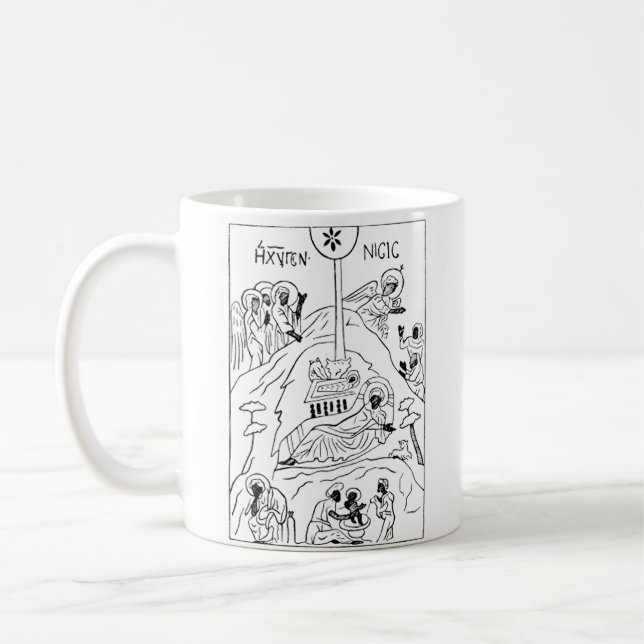 Caneca De Café Cena minimalista ortodoxa da Natividade (Esquerda)