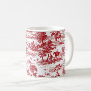 Caneca De Café Cena Rústica em Toile Vermelho (2)