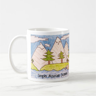 Caneca De Café Cena Simples de Montanha