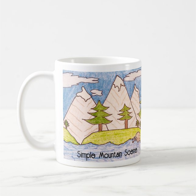 Caneca De Café Cena Simples de Montanha (Esquerda)
