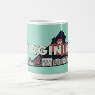 Caneca De Café Cenário da Silhueta Retro da Virgínia
