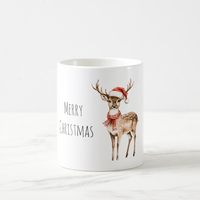 Caneca De Café Cenário de Natal de Veado Chapéu Cachecol (Centro)
