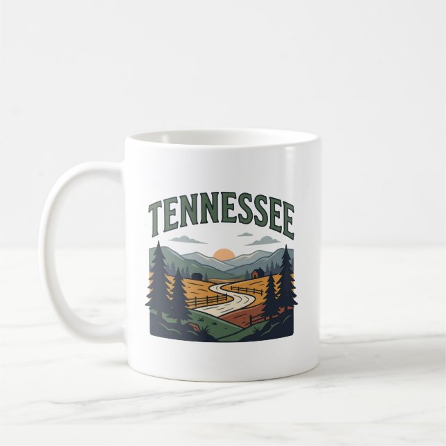 Caneca De Café Cenário de Paisagem do Tennessee (Esquerda)