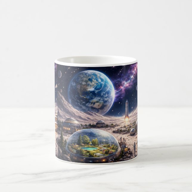 Caneca De Café Cenário de Sonho Cidade Lunar – Vida Caprichosa na (Centro)