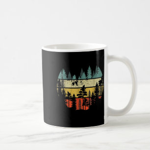Caneca De Café Cenário Retro Floresta Vintage Reflexo Pôr do Sol 