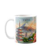 Cenário Urbano de Tóquio Japão Aquarela Lembrança
