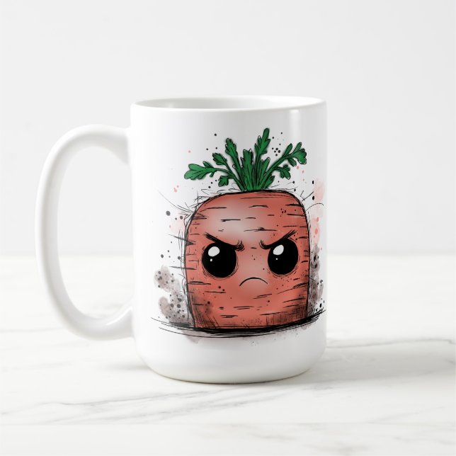 Caneca De Café Cenoura Mal-humorada (Esquerda)