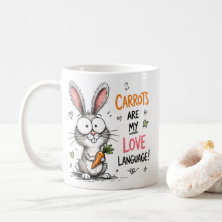 Caneca De Café Cenouras São Minha Linguagem do Amor Coelhinhos Fo