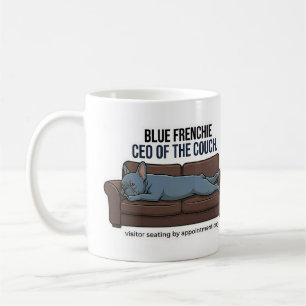 Caneca De Café CEO Bulldog Francês Azul do Sofá Mãe de Cachorro E