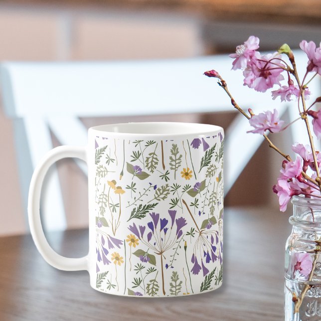 Caneca De Café  Ceramic Coffee Mug with Wraparound Flower Print  (Criador carregado)