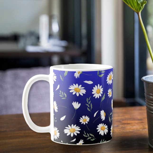 Caneca De Café Ceramic mug, Daisy coffee mug, tea cup (Criador carregado)