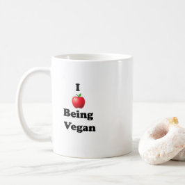 Caneca De Café Ceramic mug with I Love Being Vegan design