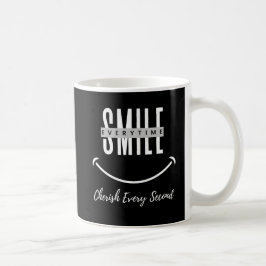 Caneca De Café Ceramic mug with positive quote "Smile everytime"