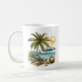 Caneca De Café Cerâmica clássica de amante de praia