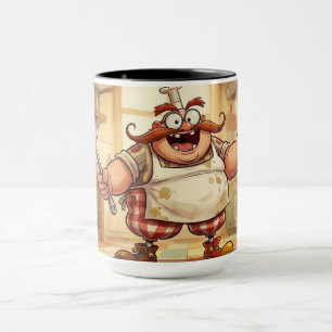 Caneca de Café Cerâmica de Chef de Desenho Engraça