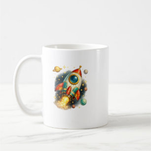 Caneca de Café Cerâmica de Lançamento de Foguete E
