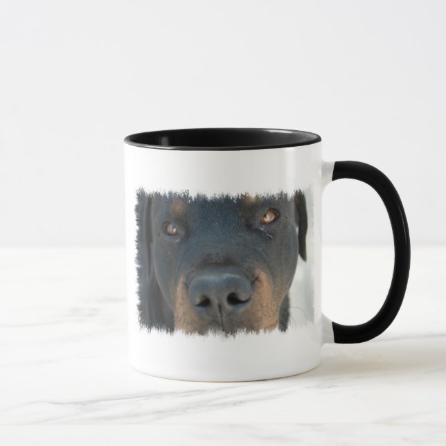 Caneca de café cerâmica de Rottweiler (Direita)